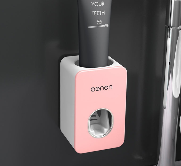 Hanging Punch-Free Toothpaste dispenser on wall  No-drill Hanging Punch-Free Toothpaste holder  Automatic Hanging Punch-Free Toothpaste organizer  Wall-mounted Hanging Punch-Free Toothpaste storage