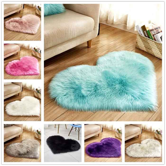 Heart Shaped Plush Carpet – Soft and Cozy Decorative Rug
