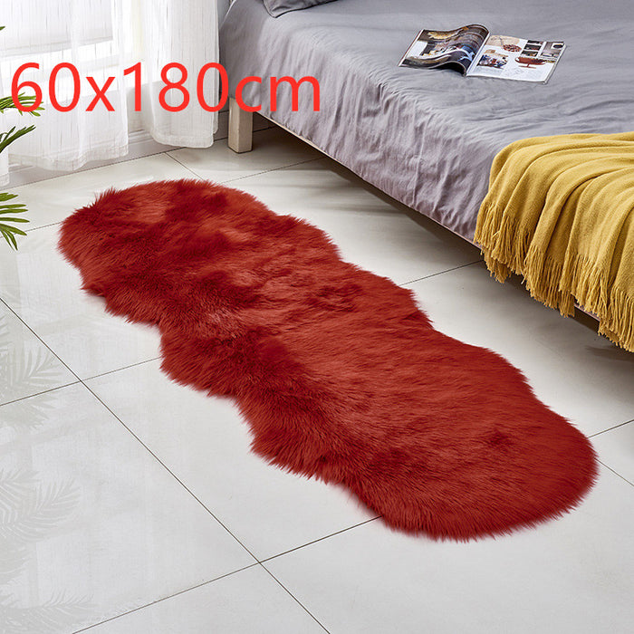 Faux wool leather rug