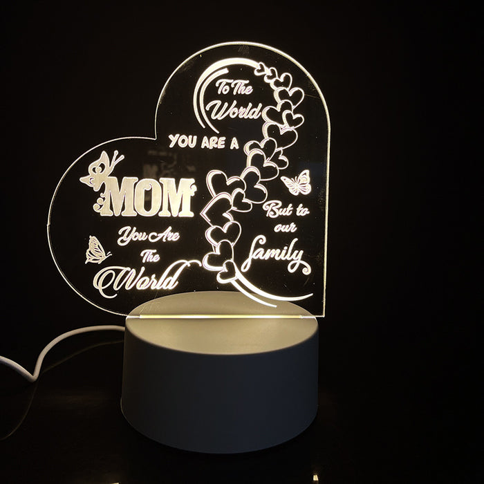 Night Heart Shaped Table Lamp