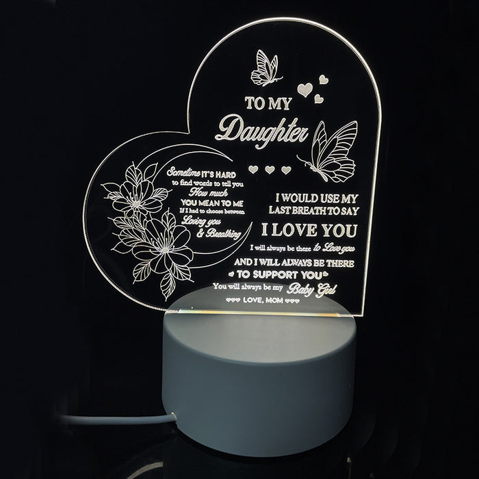 Night Heart Shaped Table Lamp