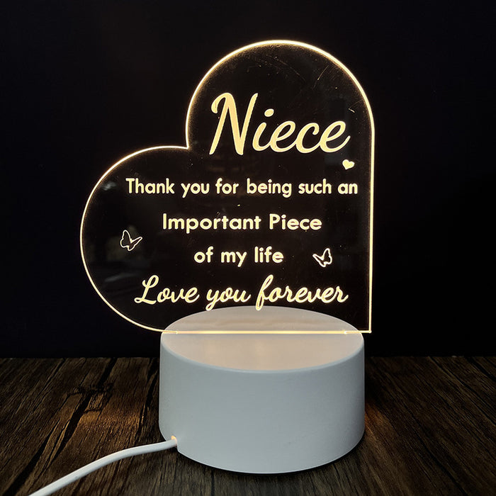 Night Heart Shaped Table Lamp