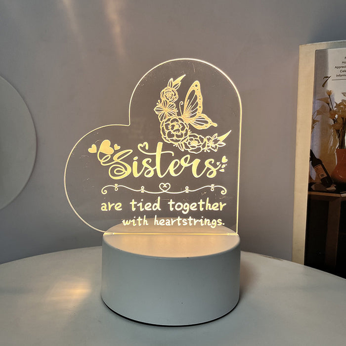 Night Heart Shaped Table Lamp