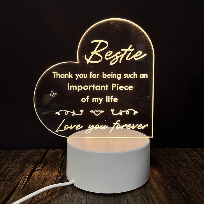 Night Heart Shaped Table Lamp