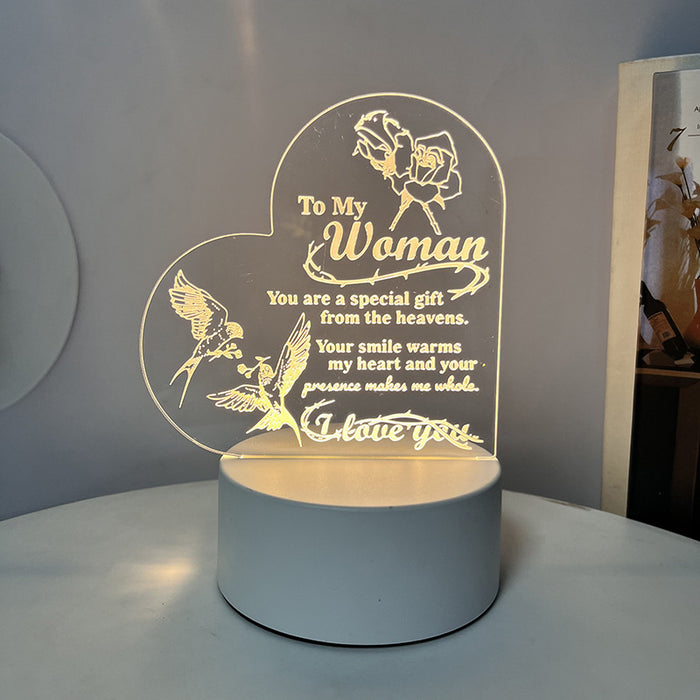 Night Heart Shaped Table Lamp