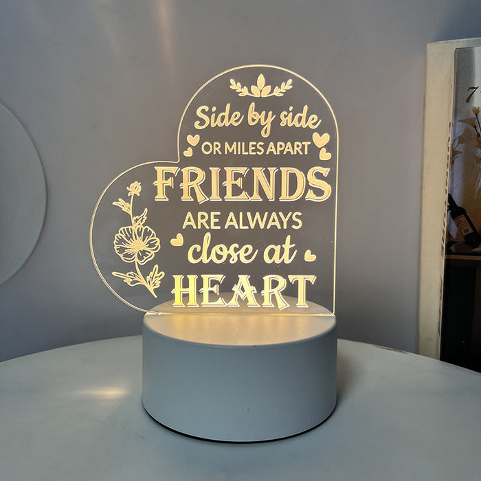 Night Heart Shaped Table Lamp