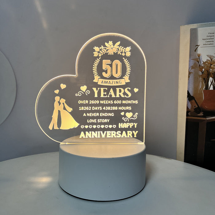 Night Heart Shaped Table Lamp