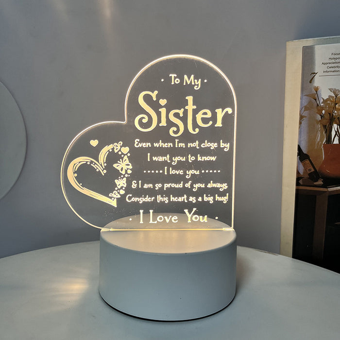 Night Heart Shaped Table Lamp
