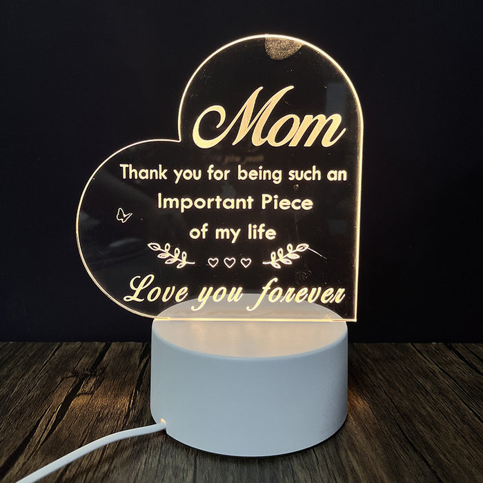 Night Heart Shaped Table Lamp
