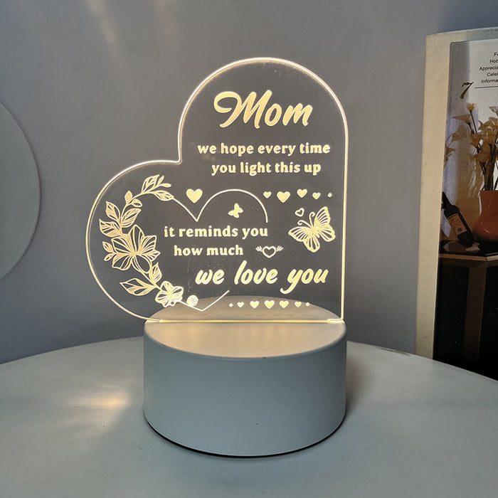 Night Heart Shaped Table Lamp