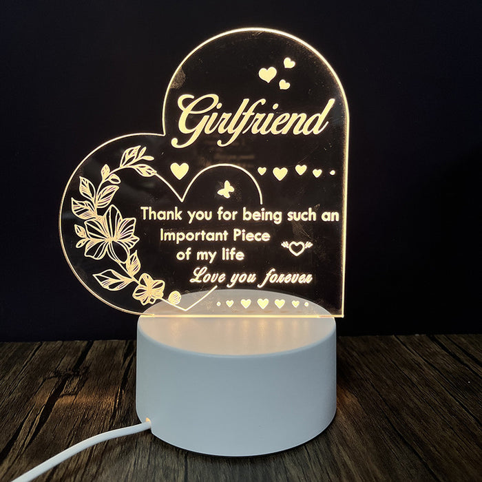 Night Heart Shaped Table Lamp